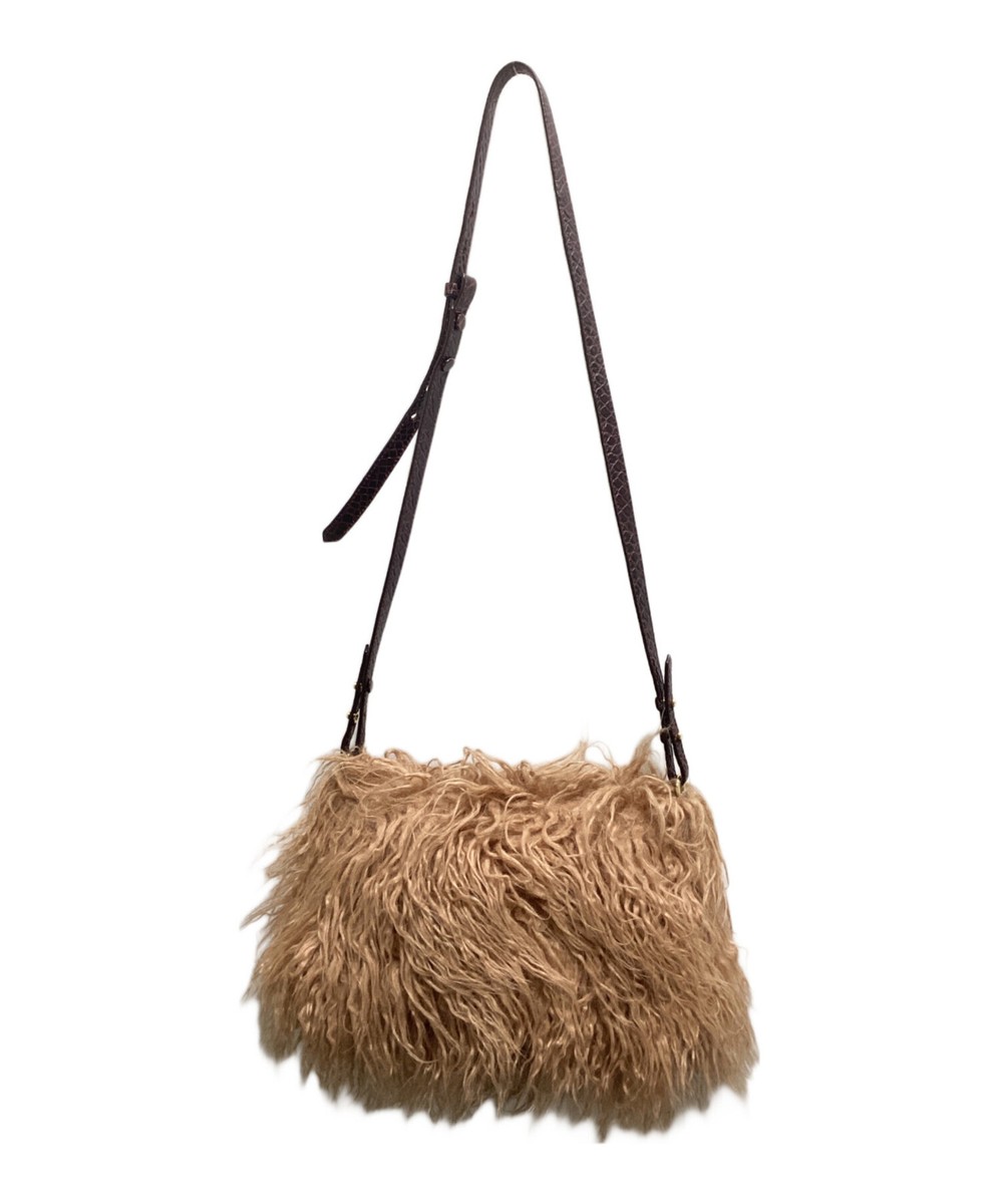 DRIES VAN NOTEN Faux fur x crocodile embossed leather bag