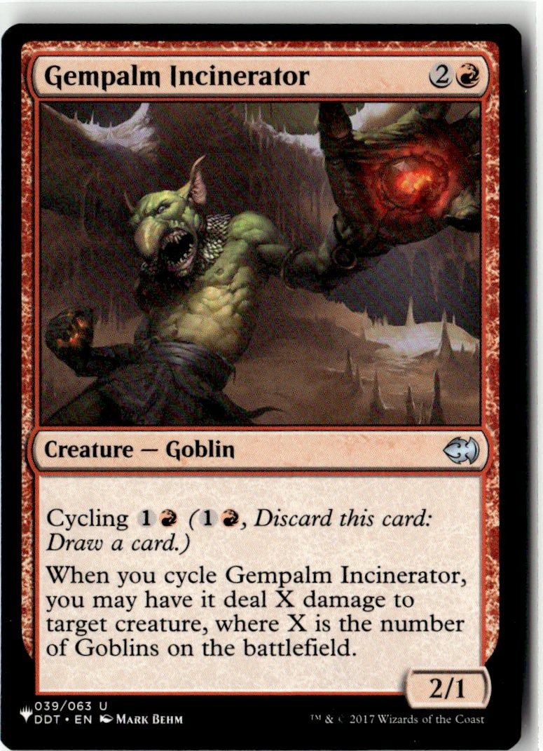 Gempalm Incinerator (DDT) NM The List Reprints Magic 039/063