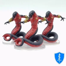 Yuan-ti Abomination (black) x3 - Ghost Light #32B D&D Icons of the Realms