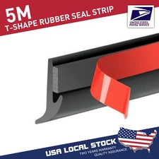 5M T-Shape 4 Car Door Window Trim Edge Moulding Rubber Weatherstrip Seal Strip