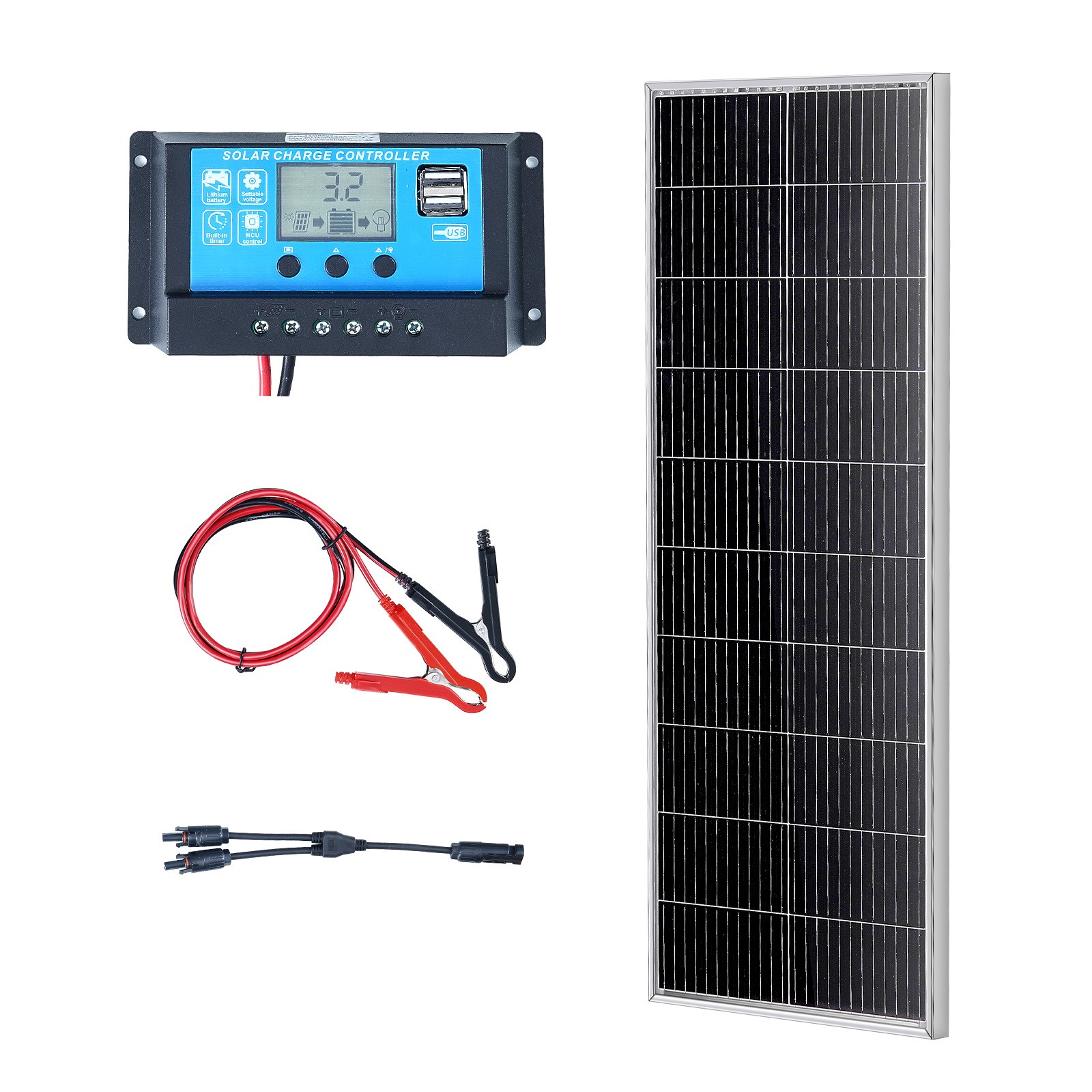 Kit de panneau solaire monocristallin 100W pour résoudre les pannes de batterie de votre bateau