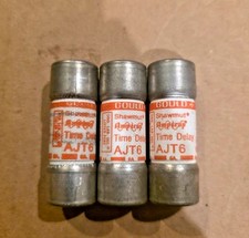Lot of 3 Gould/Ferraz Shawmut /Mersen AJT-6 Fuse 6 Amp Ajt6 600V