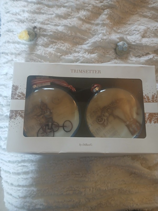 NEW TRIMSETTER by Dillards CIRCUS ORNAMENTS Monkey Elephant CHRISTMAS Glass Lrge