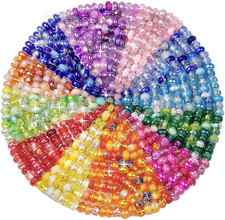 200 Pcs European Large Hole Beads Bulk Assorted European Craft Beads Large Hole