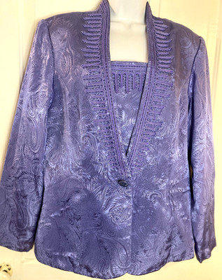 Vintage Che Studio by Kathy Che Beautiful beaded Violet evening wear top size 14