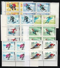 Pologne 1968 MNH Mi 1820-1827 Sc 1561-1568 Blocks Winter Olympic Grenoble **