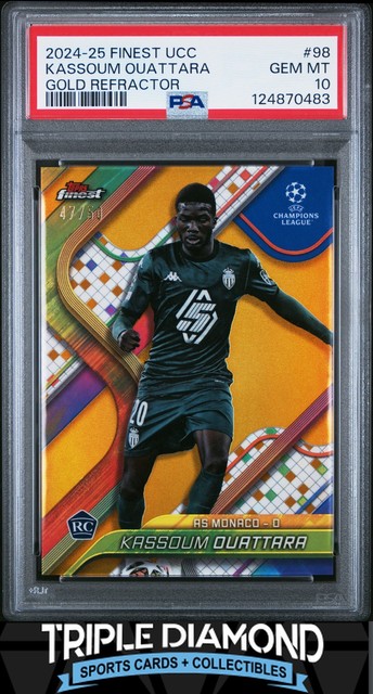 2024-25 Topps Finest UCC Kassoum Ouattara Rookie Gold Refr #47/50 PSA 10 K115