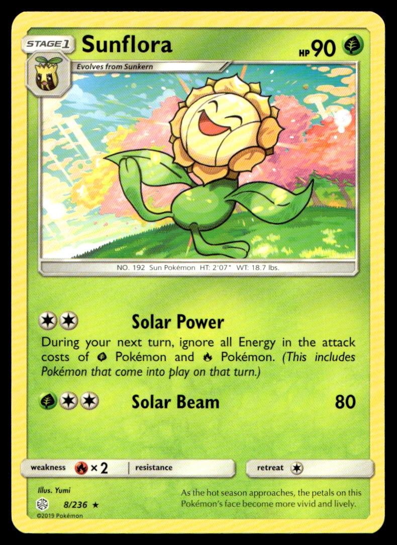 NM Sunflora [SM - Cosmic Eclipse 8/236] Rare Pokemon TCG