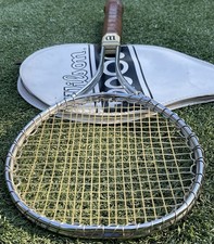 Vintage Wilson T2000 Tennis Racket w/ Cover Made in USA Steel Frame 26