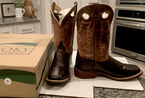 Nuevas botas de vaquero de montaña marrón negro para hombre