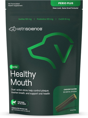 Healthy Mouth Dental Chews, Perio Plus Sticks for Dogs, with Probiotics, Spiruli