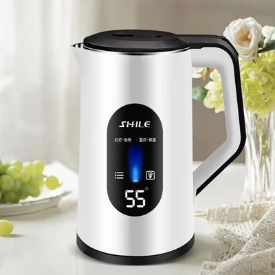 1500W Elektrischer Edelstahl Wasserkocher Tragbar Automatische Abschaltung Kochen-Trocken 2,2LL