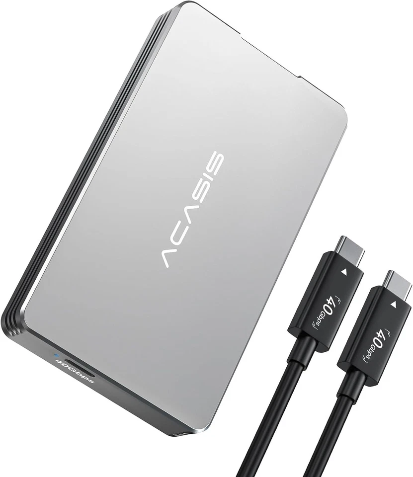 High-Speed 40Gbps M.2 NVMe SSD Enclosure - Compatible with Thunderbolt 2-5 - Image 3 of 4