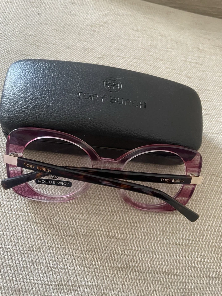 Tory Burch Eyeglasses Frames Transparent Purple Cat Eye - Image 3 of 3
