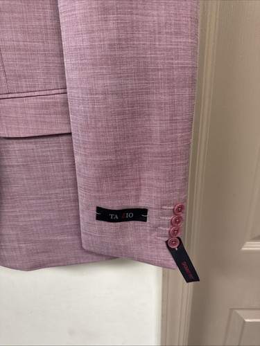 Tazzio Rose 3-Piece Suit - 44R Jacket 38 Pants Slim Fit NWT - Picture 2 of 12