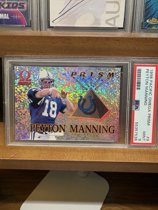 1998 Pacific Omega Prism Peyton Manning #9 RC Colts PSA 9 (pop 5 only 3 higher!)