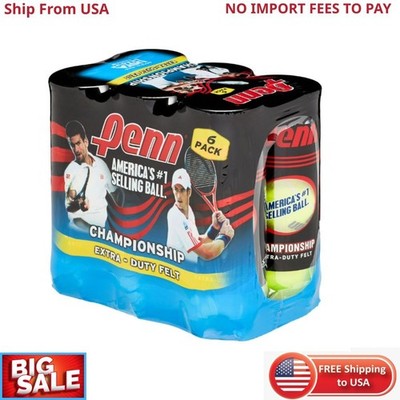 Penn Championship Extra-Duty Tennis Ball Pack (6 Cans, 18 Balls) New