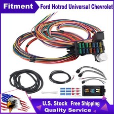 12v 14 Circuit Universal Wire Harness 14 Fuse Street Hot Rat Muscle Rod Wiring 12v 14 Circuit Universal Wire Harness 14 Fuse Street Hot Rat Muscle Rod Wiring
