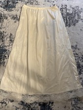Vintage Sliperfection Half Slip Skirt Women Small Cream Lace Trim