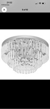 HOMCOM Crystal Chandelier Fixture,  