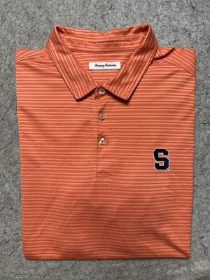 Syracuse Orange Polo Shirt Mens 3XL Orange Striped NCAA Basketball Tommy Bahama