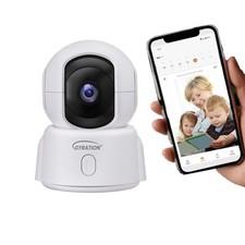 Cámara de seguridad para el hogar 1080P 360 grados WiFi interior, visión nocturna, almacenamiento en la nube