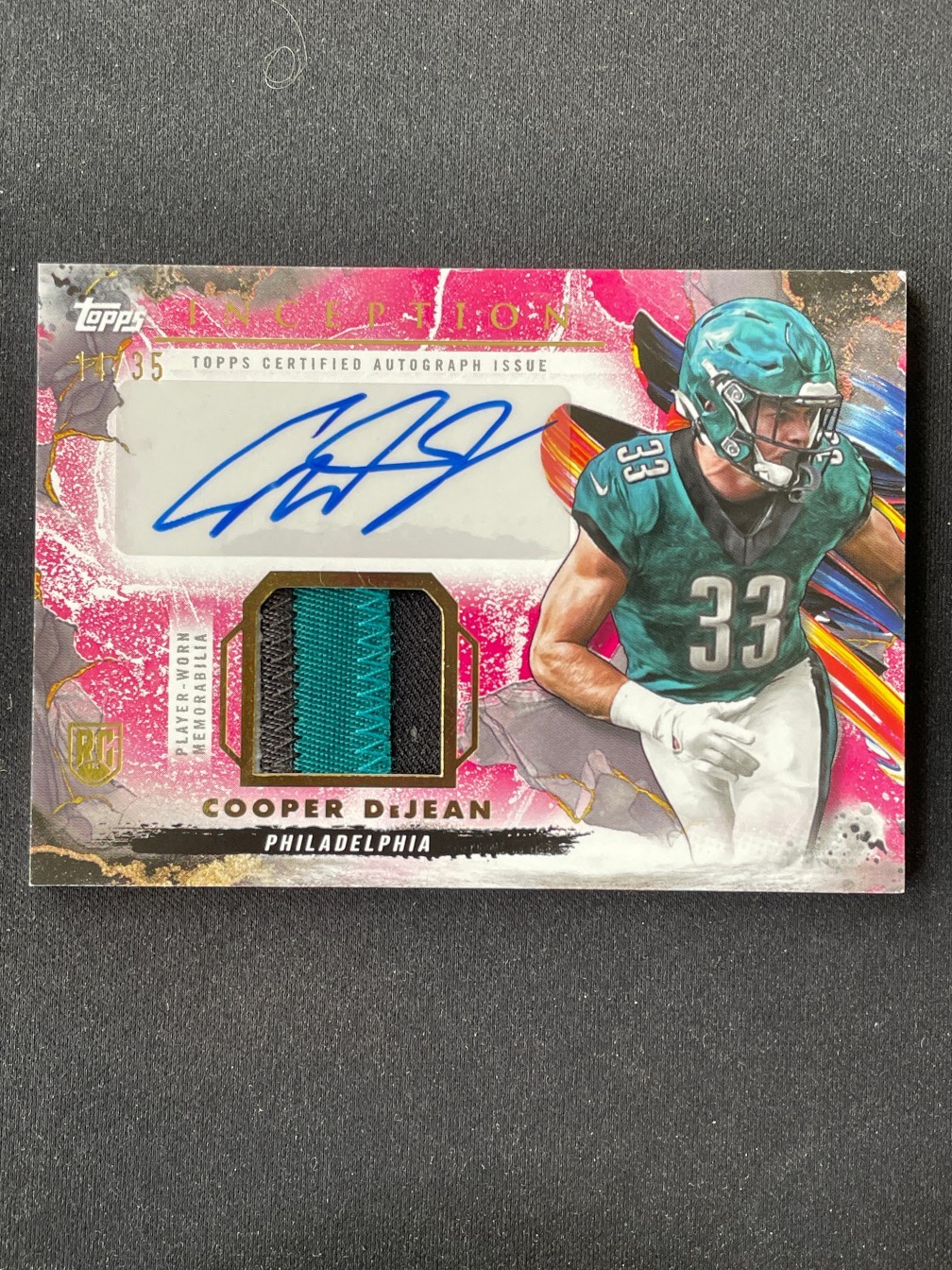 Cooper DeJean Topps Inception Provenance Patch Autographs #PPACD Red