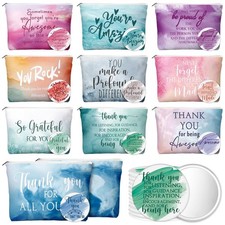 40 Pcs Employee Appreciation Gifts For Women Inspirational Canvas Makeup Bags...