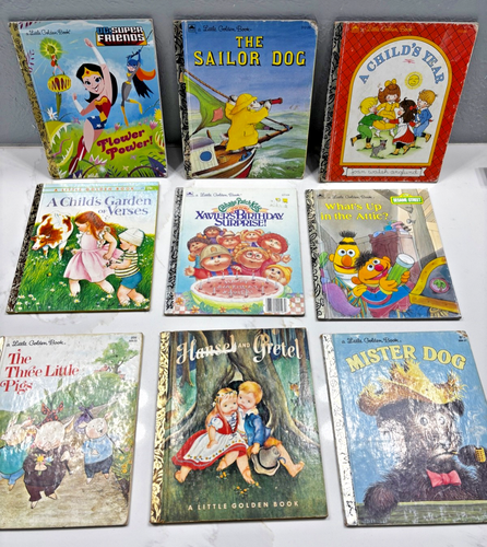 Vintage Lot 9 Little Golden Book Sailor Dog A Child's Year Cabbage Patch Kids...