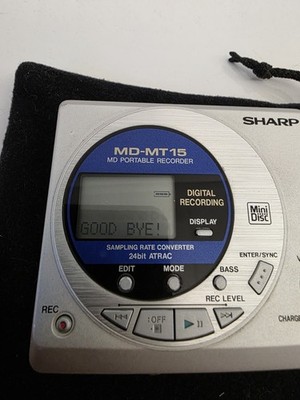 Sharp MD-MT15(S) Portable Recorder w/ NEW TDK Lucir Minidisc MD 74