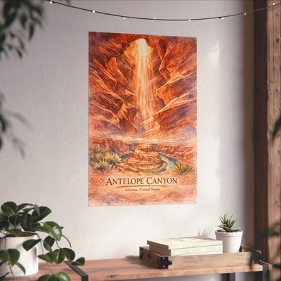 Antelope Canyon Poster | Watercolor Travel Souvenir