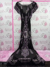 Dress long paisley Women's Black & Purple Paisley Maxi Dress
