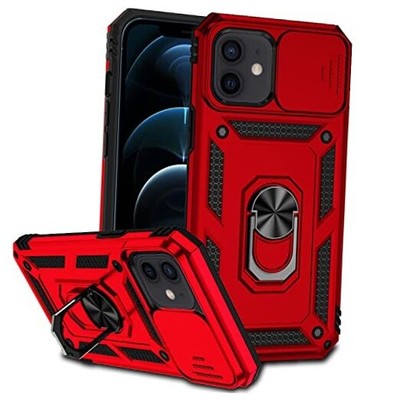 Hitaoyou iPhone 12/12 pro case, iPhone 12/12 pro Case with Camera Cover & red