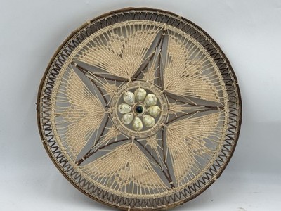   Wicker/ Shell Woven Boho Mandala Wall Hanging  