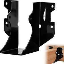 10 Pack 2x4 Joist Hanger Black Powder Coated, Q235B Galvanized Steel Face Mou...