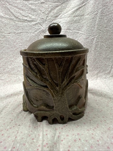 Hand Made Pottery Jar Stone Wear Signed AVS 08-10 Tree of Life. Excellent Cond