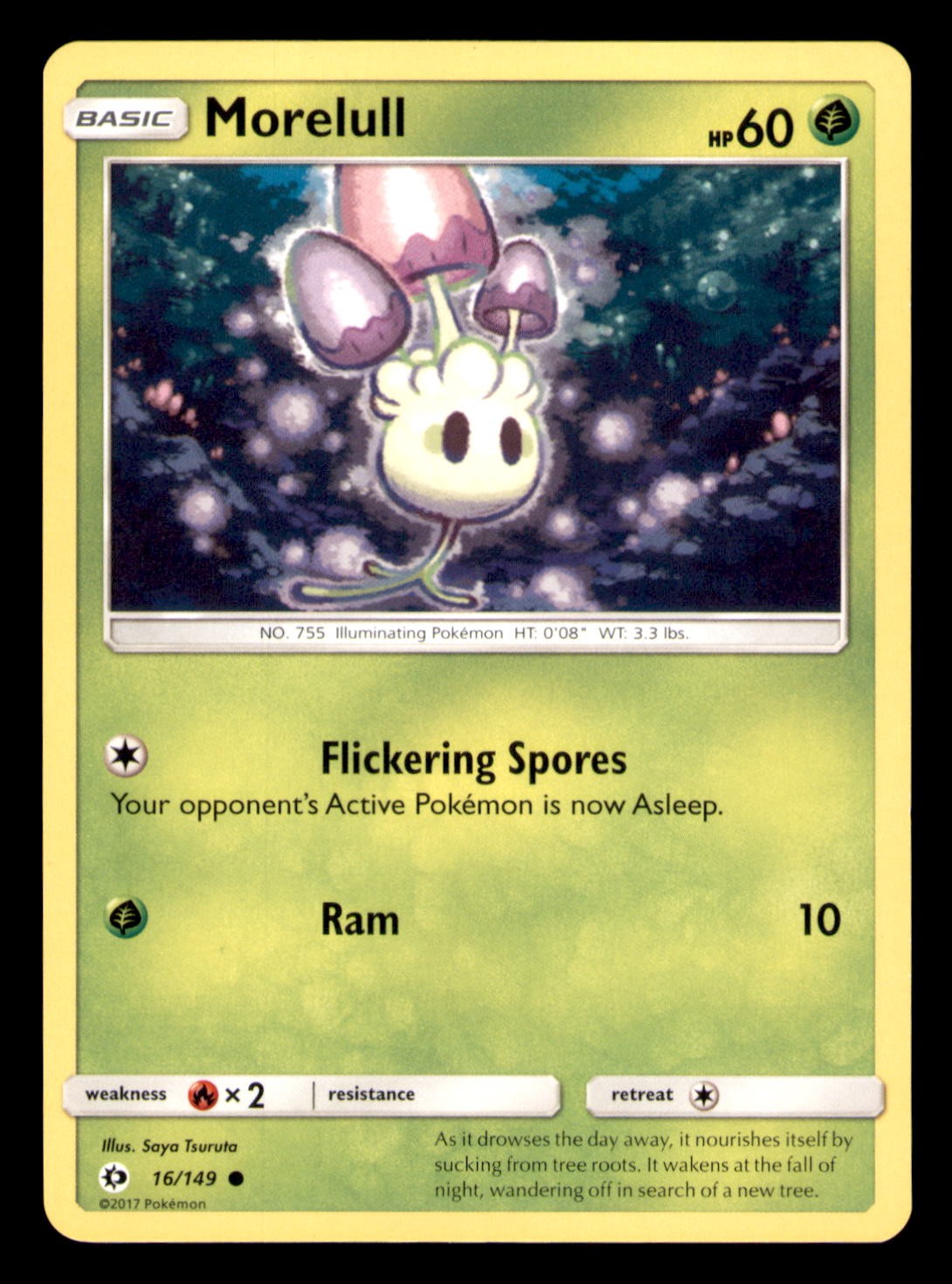 Morelull 16/149 C NM SM Base Set 2017 Pokemon