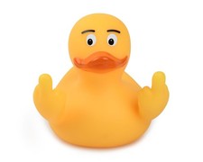 Middle Finger Rubber Ducks 3" Funny Giving Two Small, Yellow