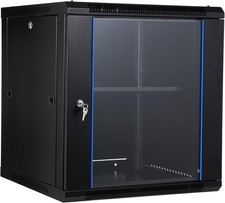 12U Wall Mount Network Server Rack Cabinet Enclosure Glass Door Lock