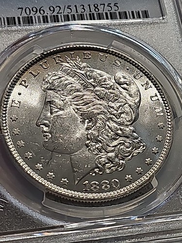 1880 Morgan Silver Dollar PCGS Genuine Cleaned-UNC Detail #38 - Picture 4 of 8