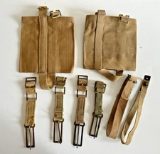 WW2 BRITISH ARMY  P37 WEBBING,4 EXTENSIONS,TWO WATER BOTTLE COVERS,1943 ORIGINAL