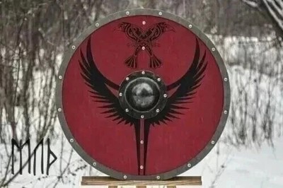 24'' Viking Medieval Wooden Round Shield Armor Designer LARP Gift