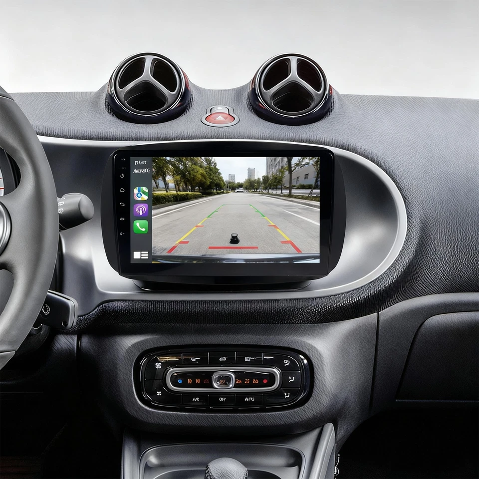 9" 4+64G Android 14 Autoradio Navi GPS BT Carplay Für Smart Fortwo Forfour 453 - Bild 2 von 4