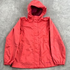 Eddie Bauer Hooded Rain Jacket 12 Coral Pink Kids Lightweight Outdoor Gorpcore