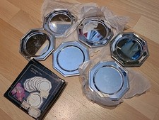 6x Untersetzer f&uuml;r Gl&auml;ser versilbert 10,5 cm Achteckig Echtversilbert