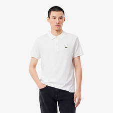 Lacoste Men  s Regular Fit Pima Cotton Soft Polo Shirt, White, Size Options