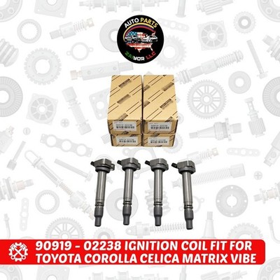 Ignition Coil 4PCS 90919-02238 for Toyota Celica Corolla XRS Matrix XRS 1.8L L4