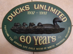 Ducks Unlimited Commemorative Wood Plaque Celebrating 60 Years 1937-1997 Vintage