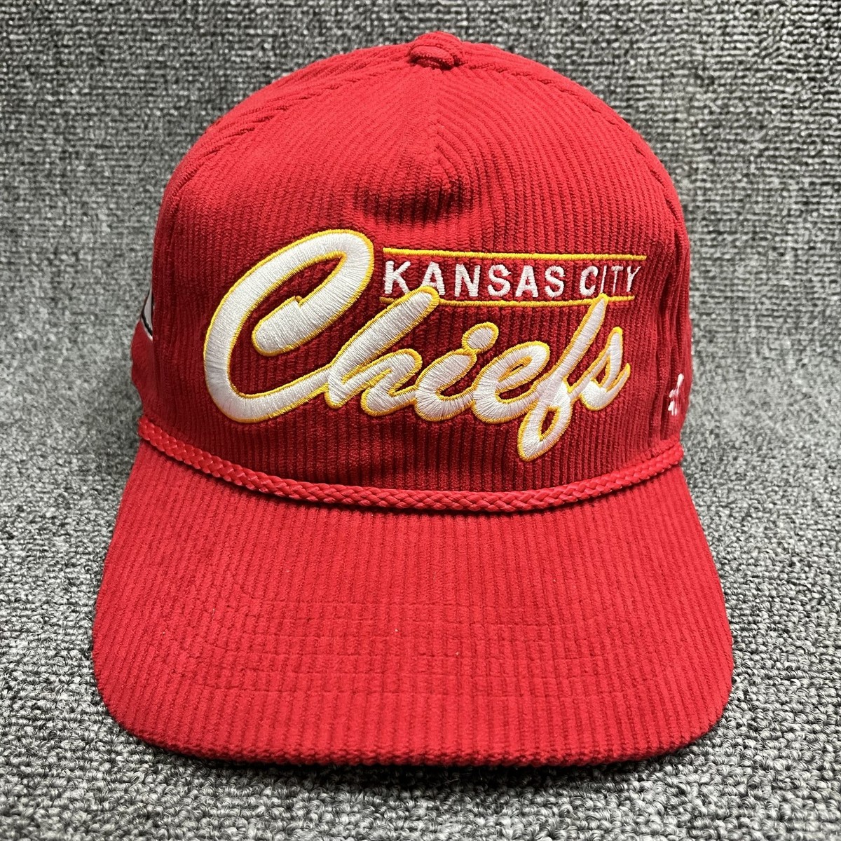 New '47 Brand Kansas City Chiefs Corduroy Rope Snapback Hat Red NFL Cap