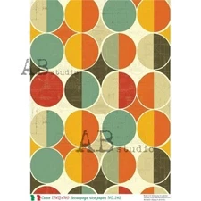 Retro Pattern #3 | A4 Rice Paper | Paper for Decoupage | AB Studios